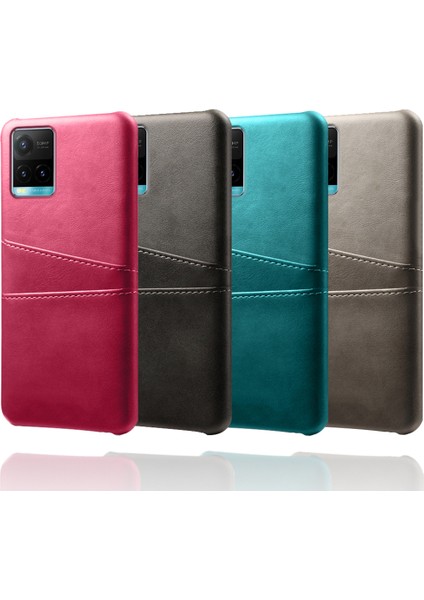 Vivo Y21 / Vivo Y21S / Vivo Y33S Darbeye Dayanıklı Telefon Kaplaması Pu Deri ve Pc Telefon Kılıfı 2 Kart Yuvası ile (Yurt Dışından) fiyatları