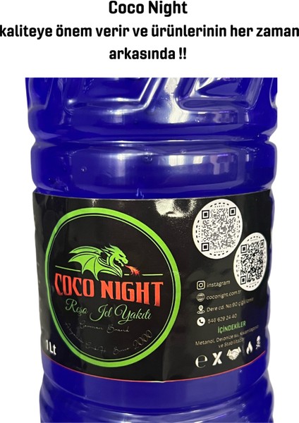 Coco Night Reşo Mangal, soba ve şömine Tutuşturucu jel yakıt 3 Litre