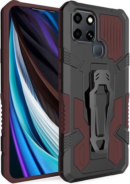 Infinix Smart 6 Tpu + Pc Telefon Kasası Kickstand Kemer Kupa Kapağı Araba Montaj Metal Sayfası (Yurt Dışından)