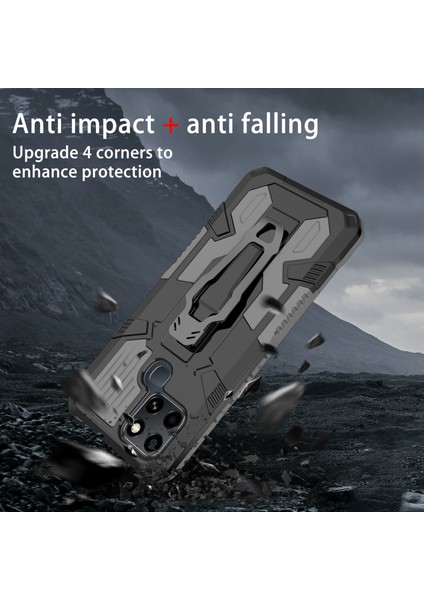 Infinix Smart 6 Tpu + Pc Telefon Kasası Kickstand Kemer Kupa Kapağı Araba Montaj Metal Sayfası (Yurt Dışından)
