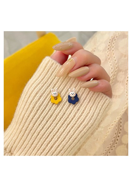 Sevimli Tavşan Küpeler, Mizaç Yüz Asimetrik Öğrenci Küpeleri (Yurt Dışından)