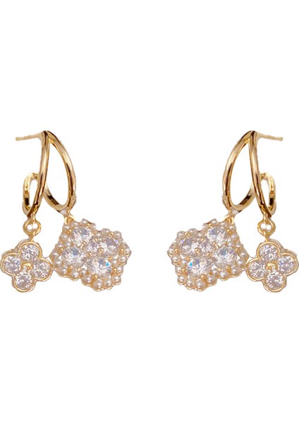 Zirkonya Çiçek Püskül Küpe, Narin Moda Küpeler (Yurt Dışından)