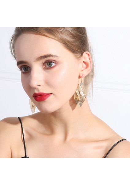 Moda Trend Yaprak Küpe, Kız Arkadaşa Hediye (Yurt Dışından)
