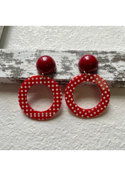Vintage Moda Kırmızı Daire Küpe, Doğum Günü Hediyesi (Yurt Dışından) fiyatları