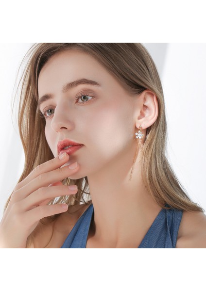 Uzun Püsküllü Tatlı Küpeler, Çiçek Moda Küpeler (Yurt Dışından)