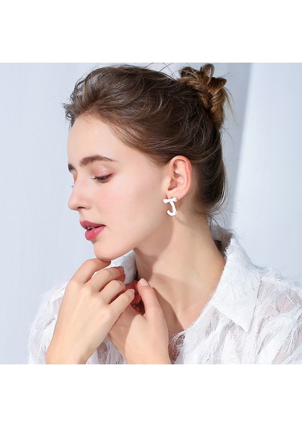 Günlük Kullanım Için Monogramlı Asimetrik Moda Küpeler (Yurt Dışından)
