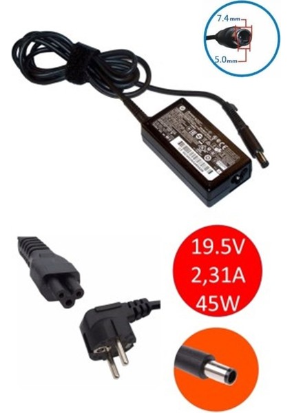 Orjinal Hp 19,5V 2,31A 45W 7.4x5.0mm Notebook Adaptör HSTNN-DA35