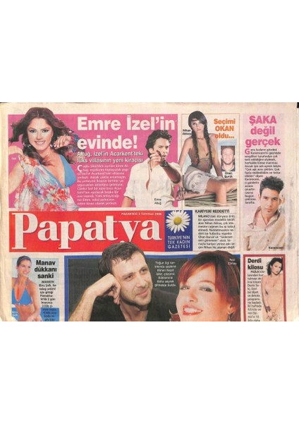 Takvim Gazetesi Papatya Eki 3 Temmuz 2006 - Nejat Işlerin Aşkı Alim Yaptı GZ70410