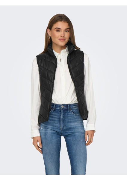 Kadın Desenli Siyah Renk Şişme Yelek 15311249