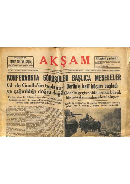 Akşam Gazetesi 13 Şubat 1948 - Ecnebi Bankalardaki Türk Paraları GZ71474 fiyatları
