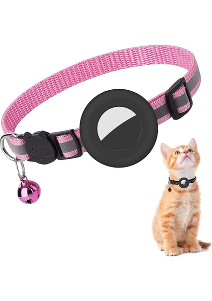 Airtag Tutucu Özellikli Kedi Boyun Tasması Evcil Hayvan Yavru Köpek Kedi Boyunluk Kilitli Çan Zil Tasması Gbs Yuvalı