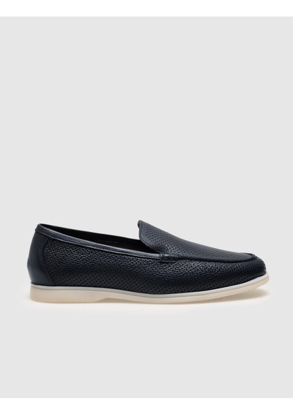Hakiki Deri Lacivert Erkek Loafer