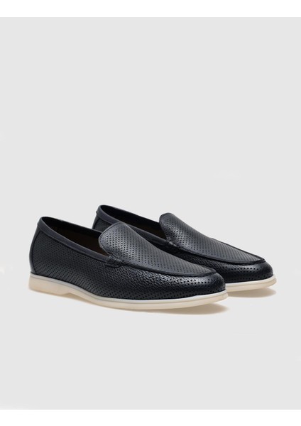 Hakiki Deri Lacivert Erkek Loafer