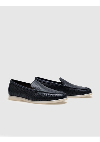 Hakiki Deri Lacivert Erkek Loafer