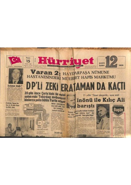 Hürriyet Gazetesi 15 Eylül 1963 - Sultan Abdülmecit Ilk Defa Ingiliz Elçisinin Balosunda Çatal Bıçakla Yemek Yemişti... GZ72009