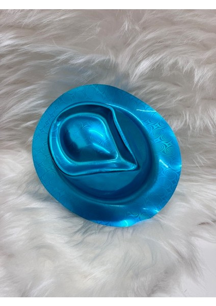 Lacivert Renkli Lazer Hologramlı Kovboy Şapkası 30X25 cm