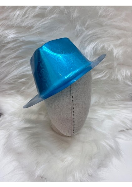 Lacivert Renkli Lazer Hologramlı Kovboy Şapkası 30X25 cm fiyatları