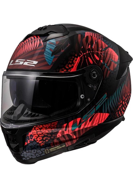 Stream 2 Jungle Mat Siyah-Mavi-Pembe Kask