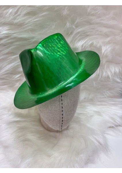 Yeşil Renkli Lazer Hologramlı Kovboy Şapkası 30X25 cm fiyatları