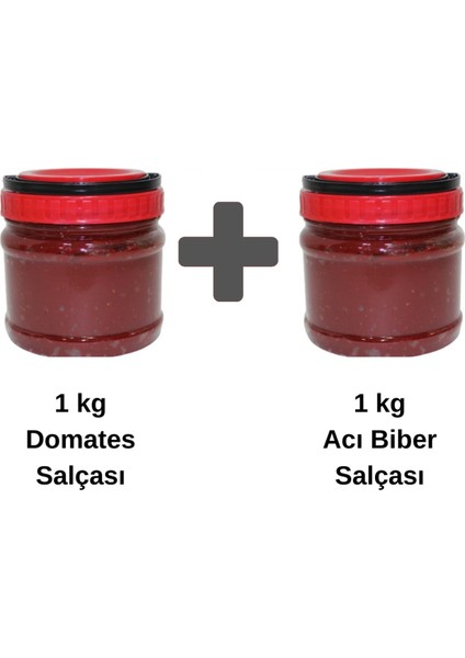 1 kg Domates Salçası + 1 kg Acı Biber Salçası