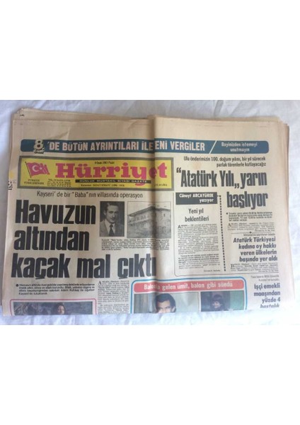 Hürriyet Gazetesi 4 Ocak 1981 - Atatürk Türkiyesi Kadına Oy Hakkı Veren Ülkelerin Başında Yer Aldı GZ73442