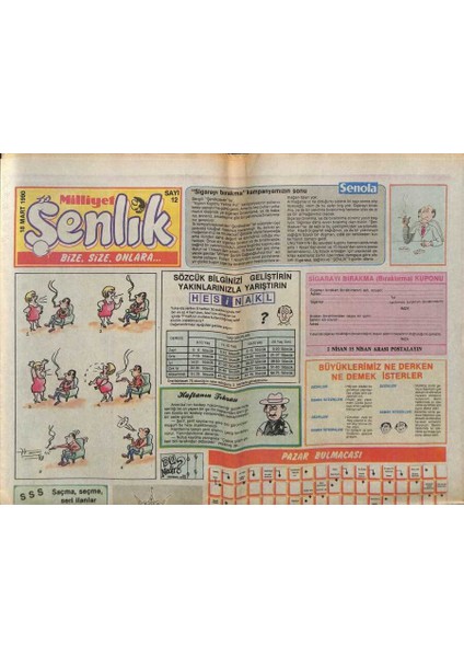 Milliyet Gazetesi Şenlik Eki 18 Mart 1990 - Sayı 12 GZ75024