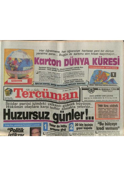 Tercüman Gazetesi 19 Mart 1990 - Fotoğraflarla Charlie Chaplin GZ74632