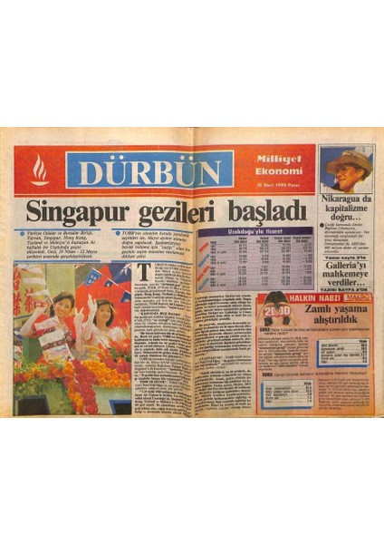 Milliyet Gazetesi Dürbün Eki 18 Mart 1990 - Singapur Gezileri Başladı GZ75003
