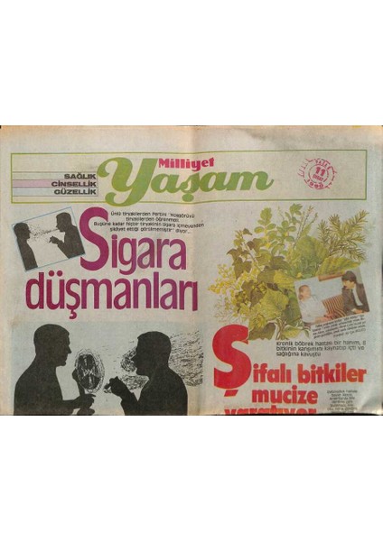 Milliyet Gazetesi Yaşam Eki 11 Şubat 1990 - Şifalı Bitkiler Mucize Yaratıyor GZ71997