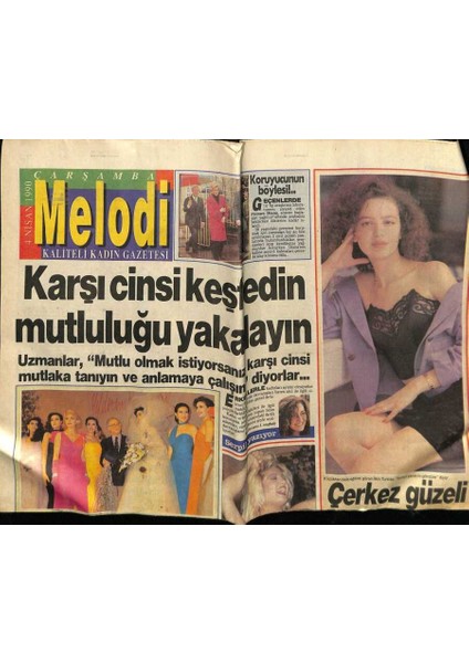 Sabah Gazetesi Melodi Eki 4 Nisan 1990 - Çerkez Güzeli Ilkin Tuncay GZ75276
