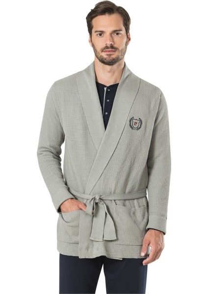 5595 Erkek Çeyizlik 5'li Rob Pijama Takım-Gri
