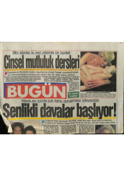 Bugün Gazetesi 9 Mayıs 1990 - Şenlikli Davalar Başlıyor GZ75220