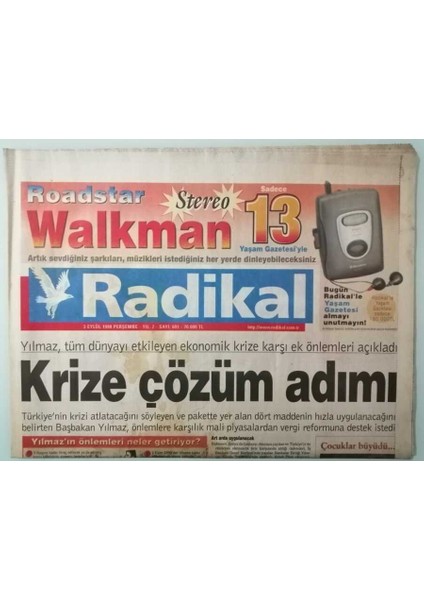 Radikal Gazetesi 3 Eylül 1998 Çamlıhemşin Direniyor -GZ37086