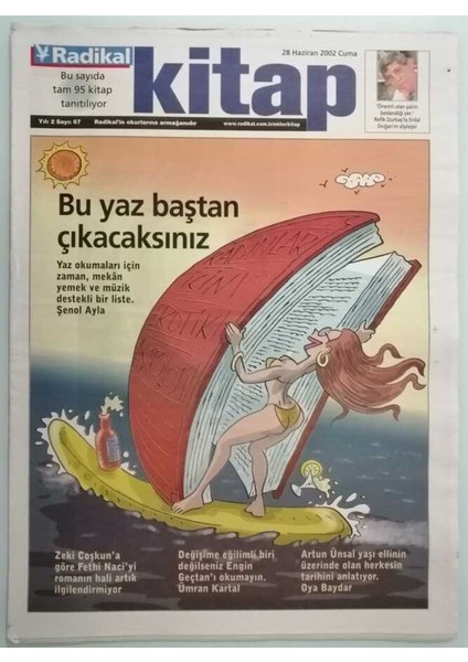 Radikal Gazetesi Kitap Eki 28 Haziran 2002 Bu Yaz Baştan Çıkacaksınız -GZ37115