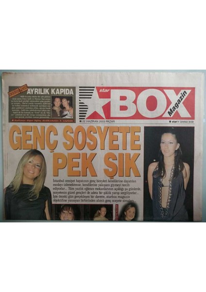 Star Gazetesi Box Magazin Eki 22 Haziran 2003 Davut Güloğlu Rus Güzelleri Coşturdu -GZ33447