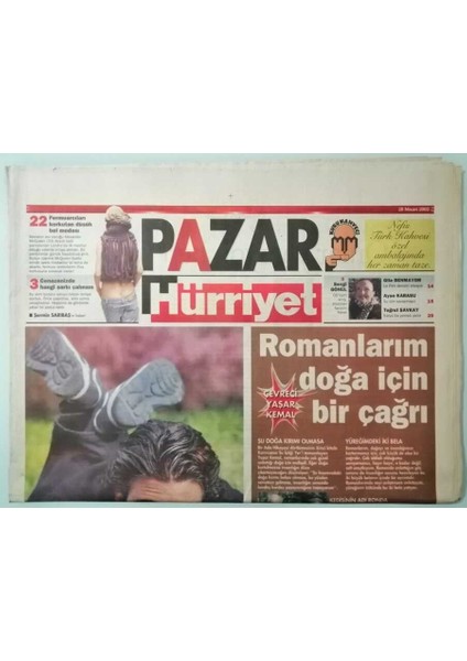 Hürriyet Pazar Gazetesi 28 Nisan 2002 Gündem Atağı Yapan Emrah Asunun Beynini Sevdim -GZ33495