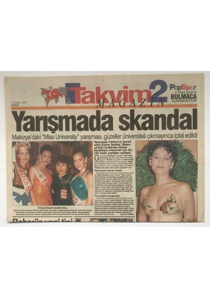Takvim2 Gazetesi 17 Ekim 1997 - Yarışmada Skandal GZ3562