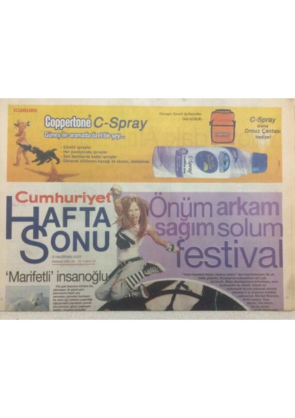 Cumhuriyet Gazetesi Hafta Sonu Eki 2 Haziran 2007 - Marifetli Insanoğlu GZ48608