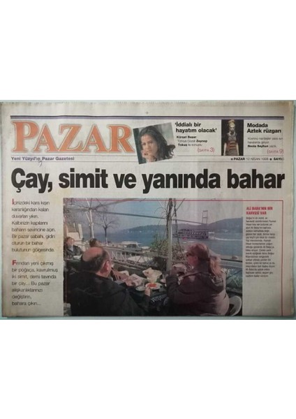 Yeni Yüzyıl Pazar Gazetesi 12 Nisan 1998 Zeynep Tokuş Iddialı Bir Hayatım Olacaktı -GZ33431