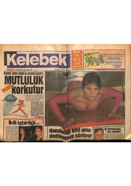 Hürriyet Gazetesi Kelebek Eki 22 Aralık 1990 - Sibel Can,hamileliliği Bitti Dedikodusu Sürüyor GZ75682