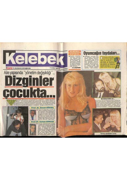 Hürriyet Gazetesi Kelebek Eki 7 Kasım 1990 - Uyanık Fato (Fatma Girik) GZ75700