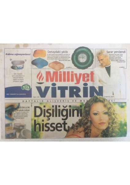 Milliyet Gazetesi Vitrin Eki 5 Mayıs 2001 - Dişiliğini Hisset GZ35304