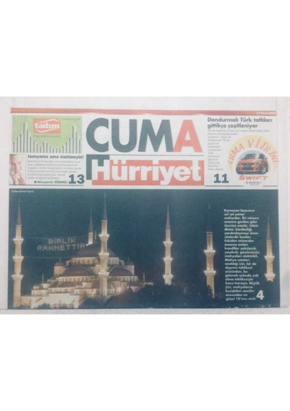 Hürriyet Gazetesi Cuma Eki - 21 Ekim 2005 - Motosiklet Starları Istanbulda GZ46707