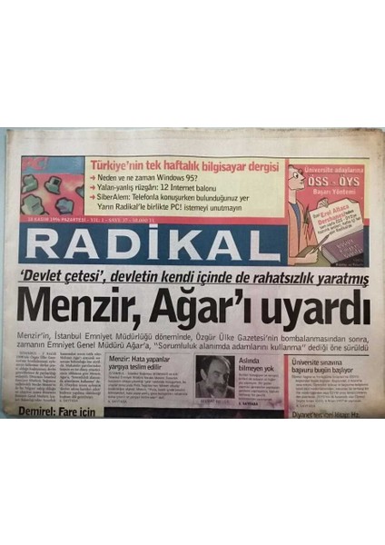 Radikal Gazetesi 18 Kasım 1996 Aliyeve Karşı Darbe Yine Aliyeve Yaradı - GZ44928