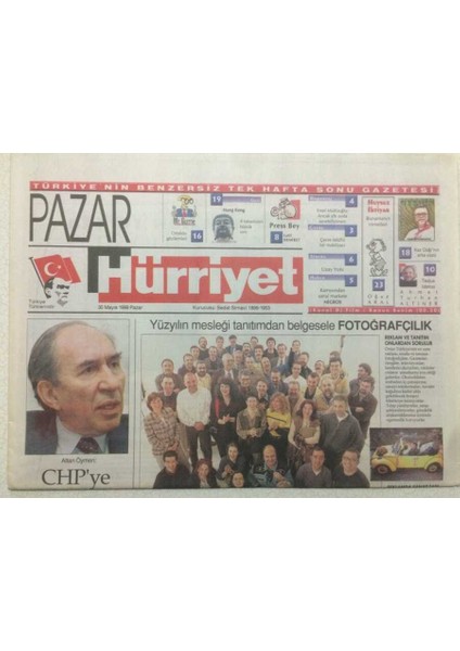Hürriyet Gazetesi Pazar Eki 30 Mayıs 1999 - Görüntü Avcıları GZ47909