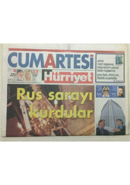 Hürriyet Gazetesi Cumartesi Eki 13 Mayıs 2006 - Rus Sarayı Kurdular GZ47916
