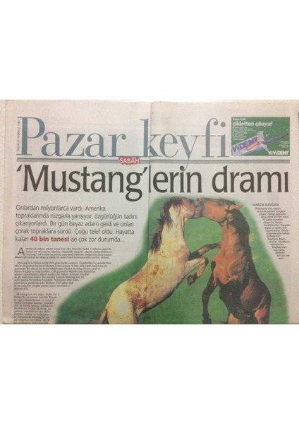 Sabah Gazetesi Pazar Keyfi Eki 27 Temmuz 1997 - Mustanglerin Dramı GZ35801