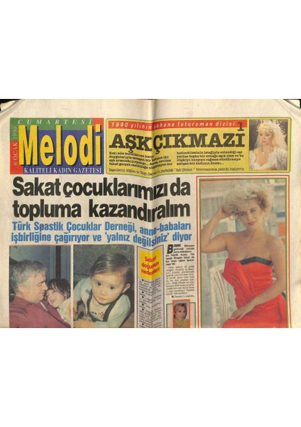 Sabah Gazetesi Melodi Eki 6 Ocak 1990 - Müşerref Akay,ticaret Tam Bana Göre GZ75422