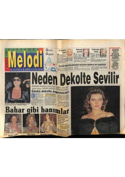Sabah Gazetesi Melodi Eki 5 Aralık 1990 - Neslihan Yargıcı ve Dekolte GZ75431