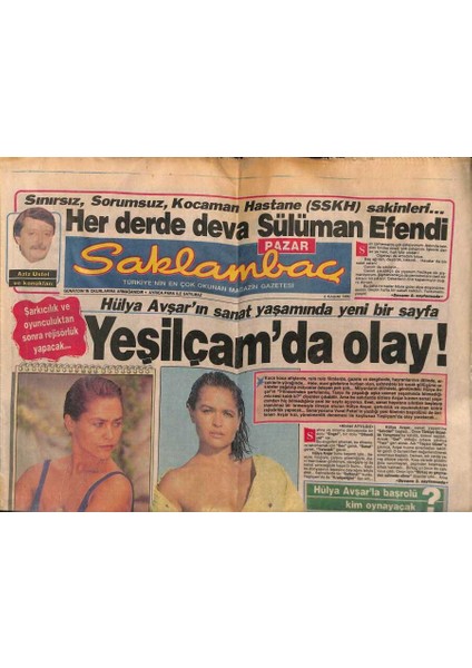 Saklambaç Gazetesi 4 Kasım 1990 - Hülya Avşarın Sanat Yaşamında Yeni Sayfa GZ75602